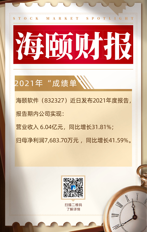 庄闲和游戏旗下海颐软件发布2021年度财报，公司经营持续向好